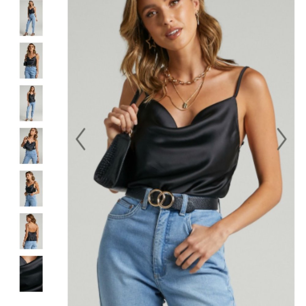 Showpo Cowl Neck Satin Tank Top